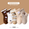 ok bear boneless children's mid-calf socks kids socks 5 pairs,Children,S-XL,75% cotton,23% polyester fiber,2%spandex【Packaging without Words】_P02783208_16_m