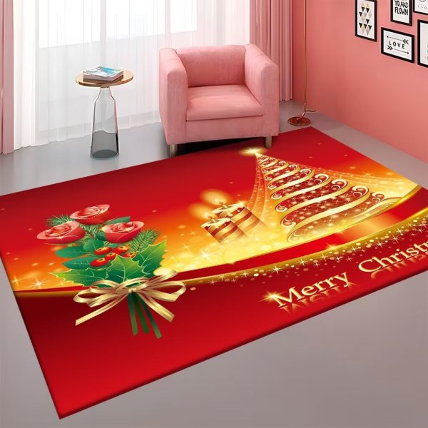 Crystal velvet Christmas non slip carpet,one colour only,Textile【Packaging without Words】_201876137_hd