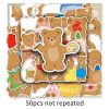 50 Hand Drawn Bear Cartoon Stickers,Multiple styles,Plastic【Packaging without Words】_201800498_1_m