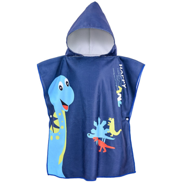 Cartoon children's bath towel soft quick-dry cape microfiber hooded bathrobe