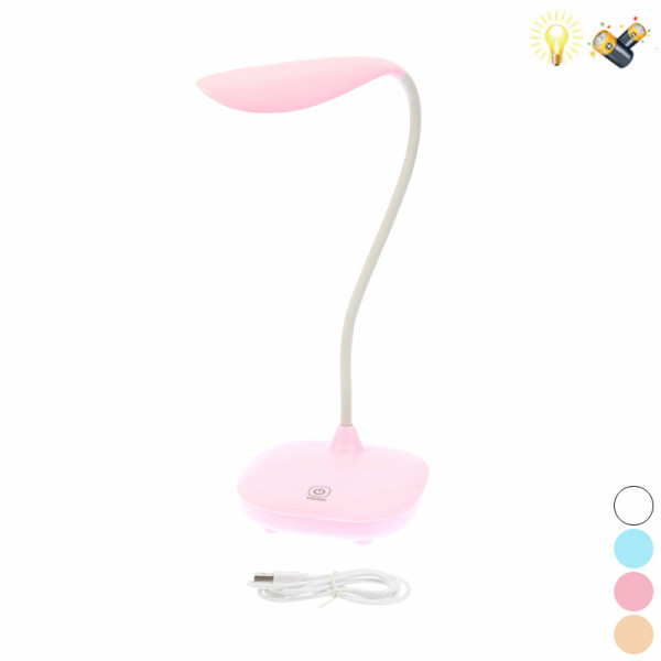 Touch sensitive desk lamp with USB cable