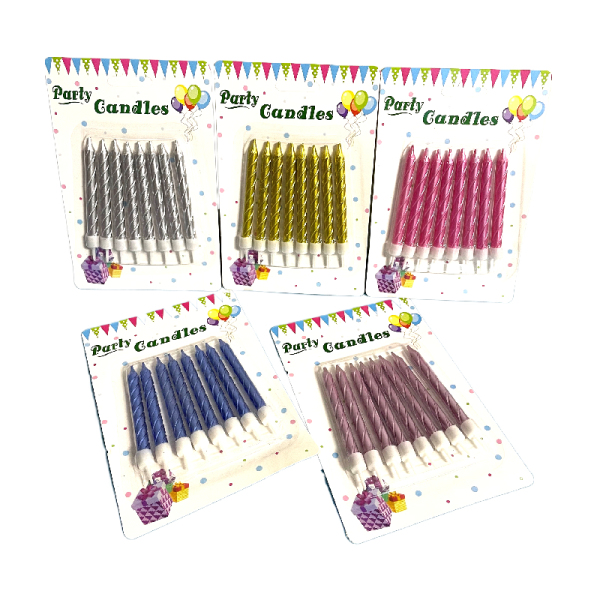 Pack of 8 Colored Candles