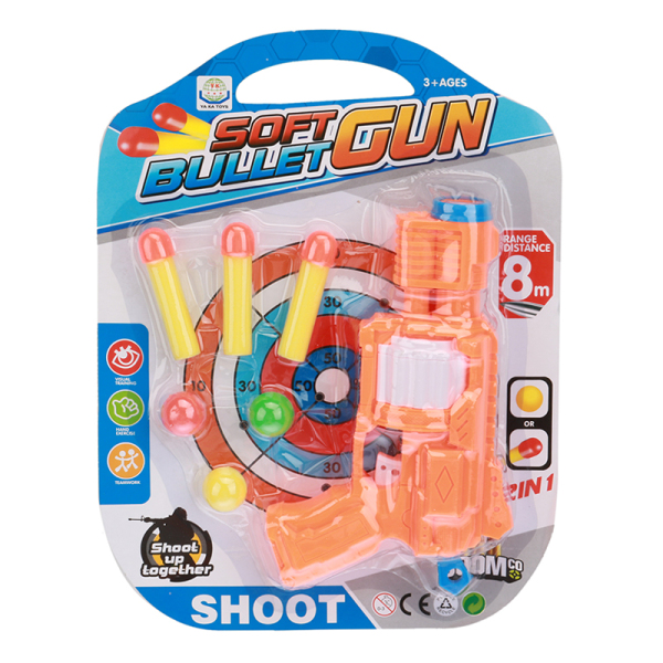 gun Soft bullet Table tennis Pistol
 Solid color Plastic【English Packaging】_200617038_hd