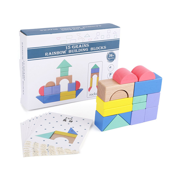 15pcs wooden blocks