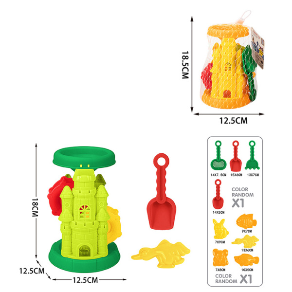 3 (шт.) Набор песочных часов в пляжном замке, 2 цвета,пластик【Упаковка на английском языке】_201973191_hd