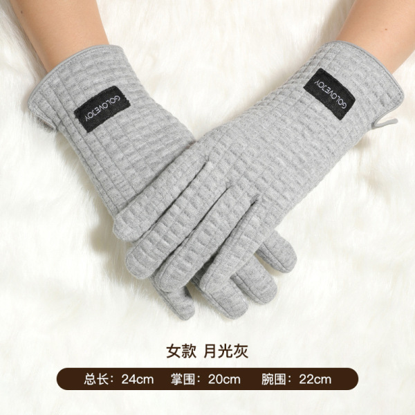 Waffle thickened gloves Women Uni size 100% cotton 【Chinese Packaging】_201555952_hd