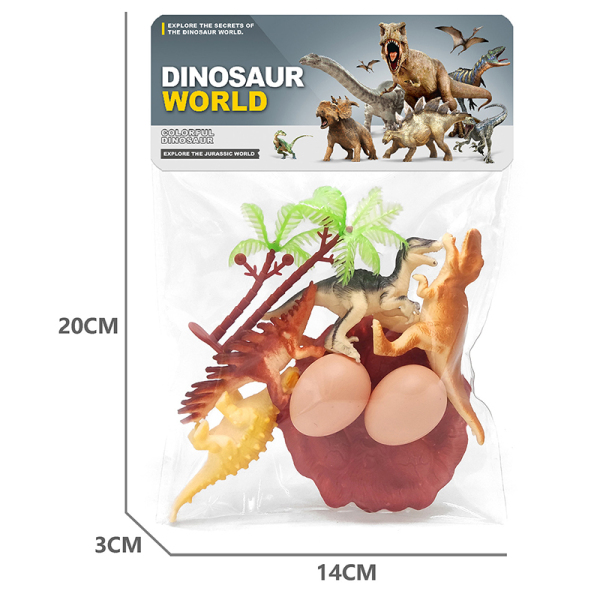 2 styles 4 (pcs) solid dinosaur set