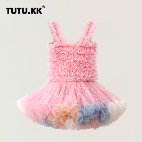 Children's halter cake puffy dress (70-120CM)