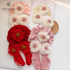 Newborn Flower Hat + Socks Set,Newborns (1 year old or less),Uni size,Set,5% spandex,70% cotton,25% polyester fiber【Packaging without Words】_201616573