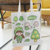 Cartoon Canvas Shopping Bag,one colour only,Textile【Packaging without Words】_201842208