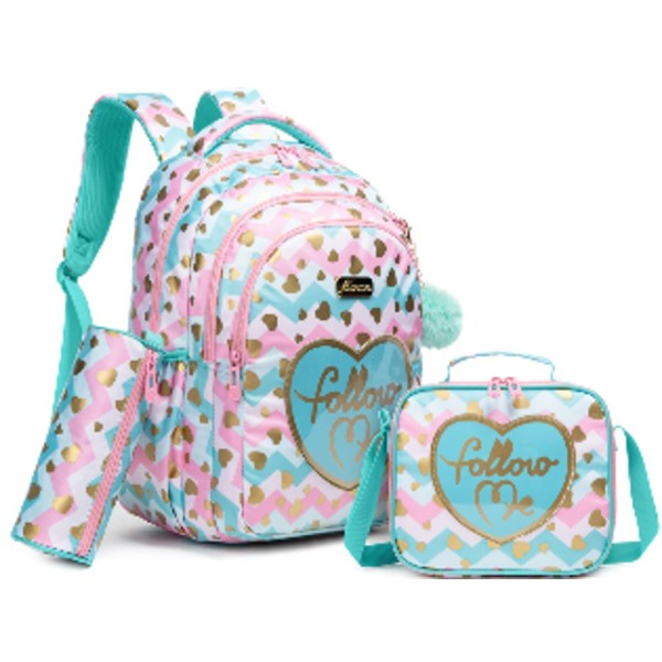 17" Love School Bag 3-Piece Set,Mix color,Mix color,Nylon【Packaging without Words】_201591522_hd