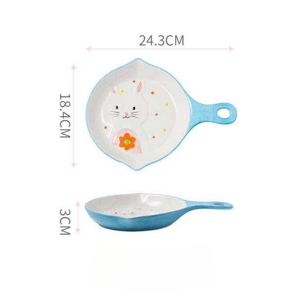 Single handle ceramic baking tray 【 24.3 * 16.5 * 3cm 】