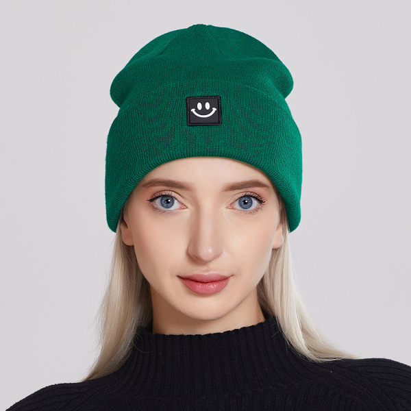 Adult smiley face flat needle hat/smiley face hat