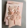 Newborn Hairband + Hair Clips + Socks Set (box to be filled by yourself),Newborns (1 year old or less),Uni size,Set,5% spandex,70% cotton,25% polyester fiber【Packaging without Words】_201616559