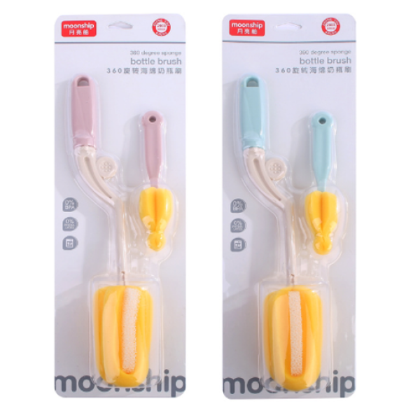 Two-piece sponge brush set,Mix color,Plastic【Packaging without Words】_201509067_hd