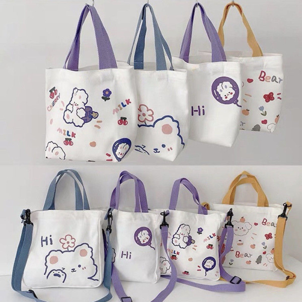 Bear Canvas Crossbody Tote Dual Purpose Bag,Mix color,Mix color,Plush【Packaging without Words】_201571694_hd