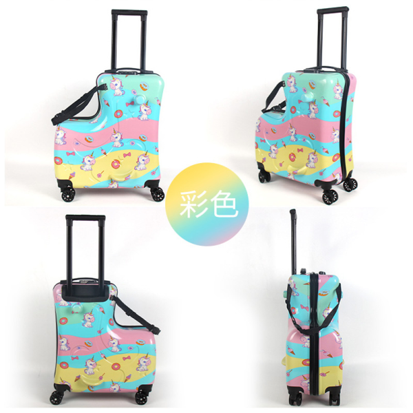 Cartoon children's cute cycling suitcase [42 * 22 * 54CM],one colour only,Plastic【Packaging without Words】_201884792_hd