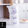 Nordic Ceramic Flower Tea Set with One Pot and Two Cups 【 400ml+200ml 】,one colour only,Ceramics【English Packaging】_201896603