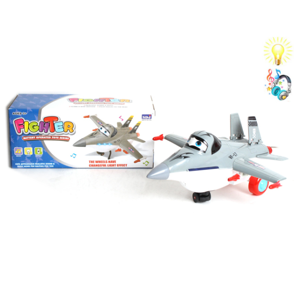 plane Electric Universal Cute Version Fighter plane Lights Music IC without language Plastic【English Packaging】_100645494_hd