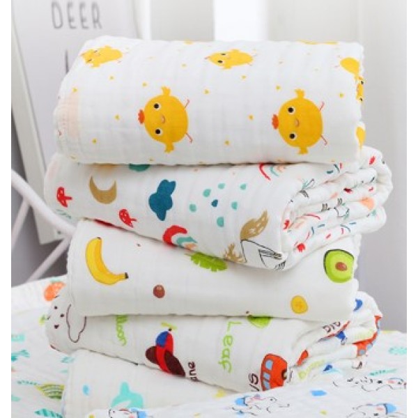 6-layer gauze wrapped multi-purpose towel (flower color random) mixed colors mixed colors [no text packing]