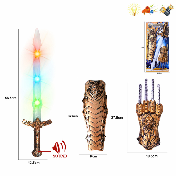 Римский меч - щит Имитирующее настоящее Со светом Со звуком IC без слов С элементами питания 【Упаковка на английском языке】_201199118_hd