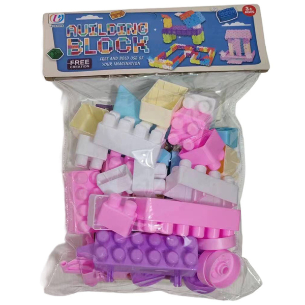 Puzzle building block set with macarons in multiple colors