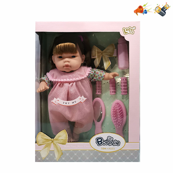 Cotton body winter girl doll+hair styling accessories 12 inches Sound IC without language With battery Plush【English Packaging】_200821002_hd