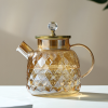 Lanling Stainless Steel Beaded Glass Flower Teapot [1500ML],one colour only,glass【Chinese Packaging】_201855542