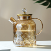 Lanling Stainless Steel with Beaded Lid Glass Flower Teapot [1800ML,one colour only,glass【Chinese Packaging】_201855543