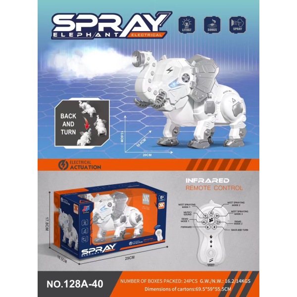 Spraying Elephants,Remote Control,Lights,Music,IC without language,Remote controller excludes batteries,toy includes batteries,Plastic【English Packaging】_201637016_hd