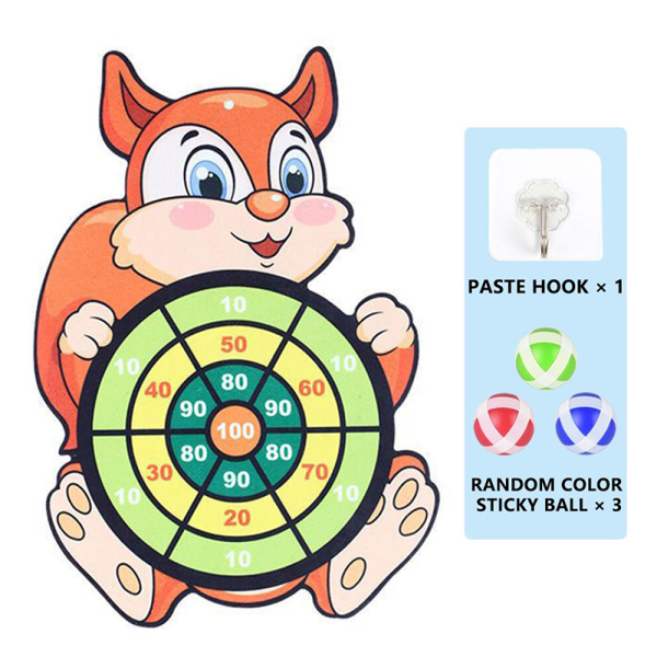 Мишень "Белка" с 3 шариками и 1 крючком,Односторонний,С липучками,текстиль【Упаковка на английском языке】_201845710_hd