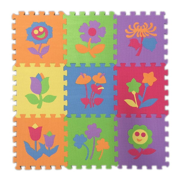 9 pieces of EVA puzzle mat - flowers and plants  Plastic【Packaging without Words】_200481633_hd