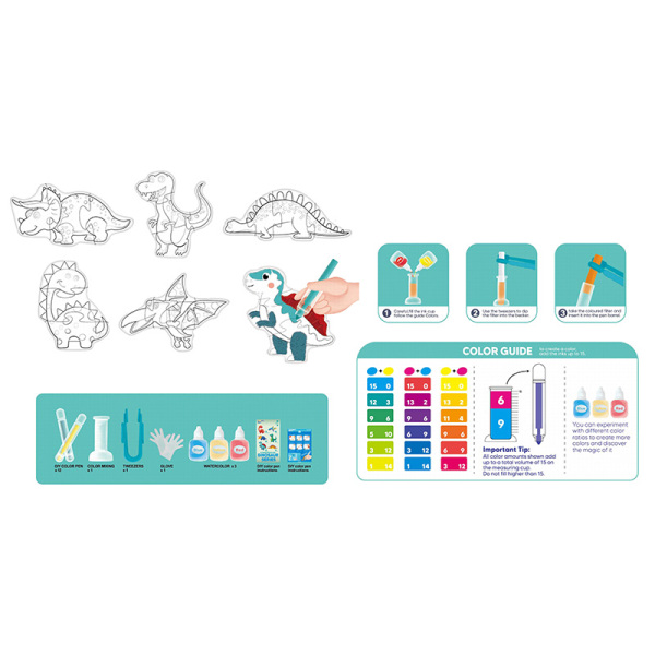 Science Experiment Coloring Graffiti DIY Color Pen&Puzzle