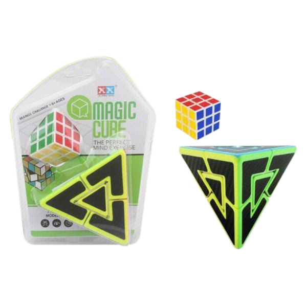 McFetish Carbon Fiber Pyramid + Small Magic Cube,Triangle Rubik's Revenge,Square,Stage 3,Plastic【English Packaging】_201547755_hd