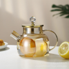 Amber Stainless Steel Lid Glass Flower Teapot [1000ML,one colour only,glass【Chinese Packaging】_P03006223_2_m