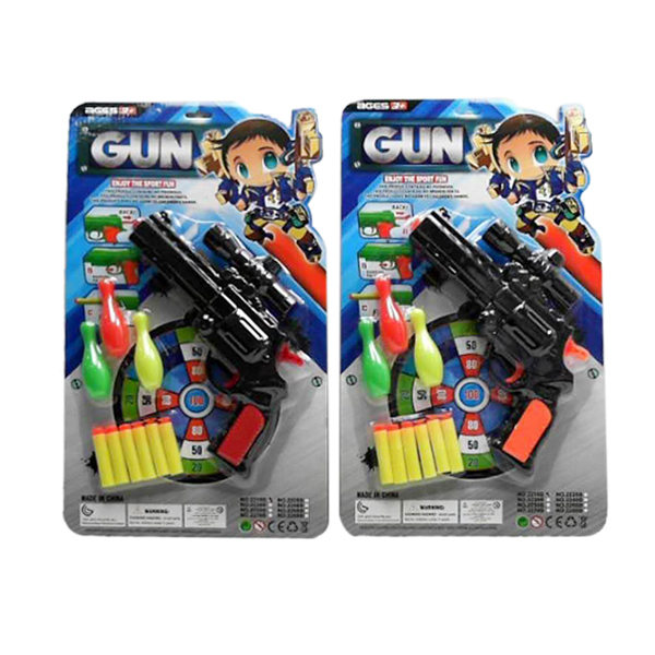 gun set Soft bullet Pistol
 Solid color With target Plastic【English Packaging】_200718530_hd