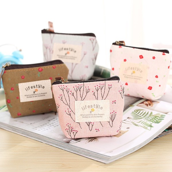 Small Fresh Canvas Coin Pouch Small Wallet,Mix color,Mix color,Textile【Packaging without Words】_201654520_hd