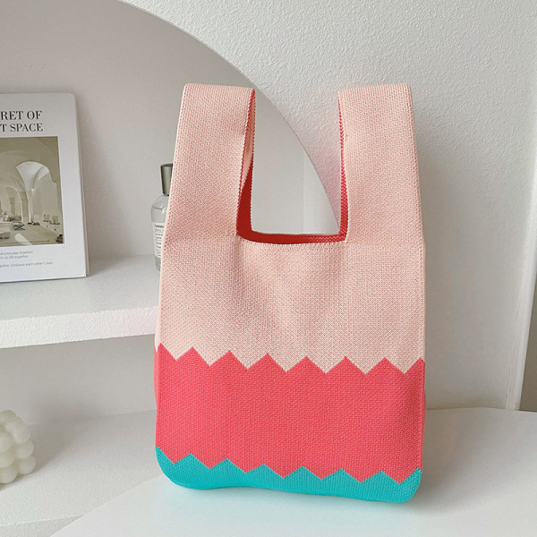 knitted tote bag