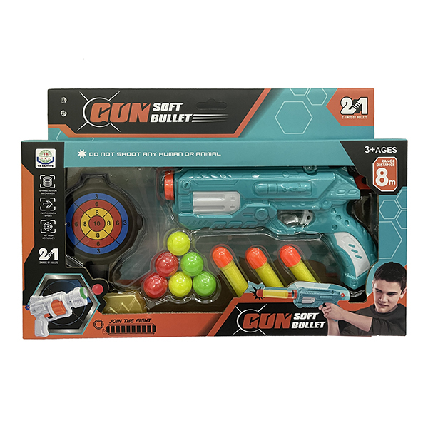 gun set Soft bullet Table tennis Pistol
 Solid color With target Plastic【English Packaging】_200979332_hd