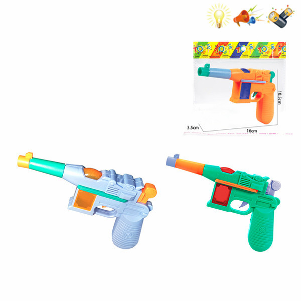 gun Electric Pistol
 Lights Sound IC without language With battery Solid color Plastic【English Packaging】_201002873_hd