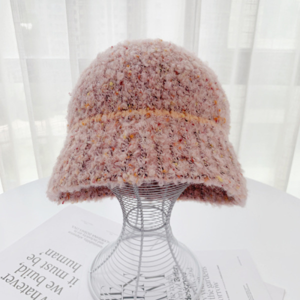 Looped Colorblocked Trimmed Woolen Hat