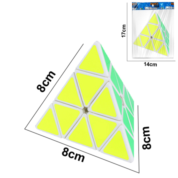 8CM Белые наклейки Пирамида Умный куб,Треугольная форма колец,3 - граневый,пластик【Упаковка на английском языке】_201975984_hd