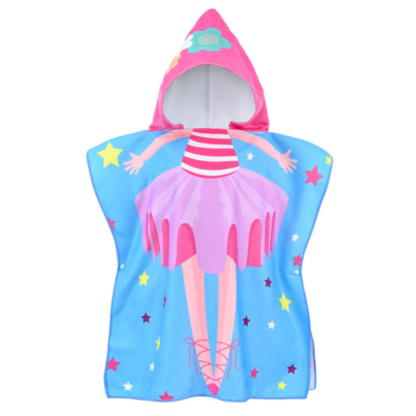 Cartoon children's bath towel soft quick-dry cape microfiber hooded bathrobe