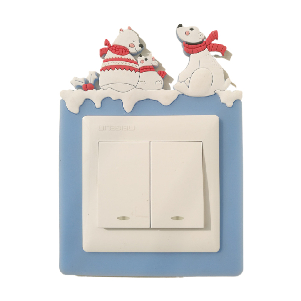 Non-stick cartoon soft rubber glow-in-the-dark switch sticker socket decorative cover protective sleeve