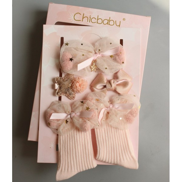 Newborn Hairband + Hair Clips + Socks Set (box to be filled by yourself)