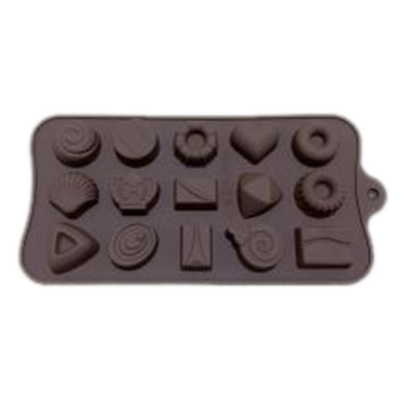 15 pieces of chocolate molds with different shapes,one colour only,Silica gel【English Packaging】_201395517_hd