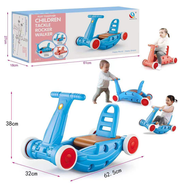 Multi functional rocking car (sliding, rocking, pushing)