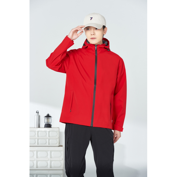 Tech Solid Color Waterproof Windproof Jacket,100% polyester fiber,Couples,L-4XL,Long sleeve【Packaging without Words】_201635901_hd