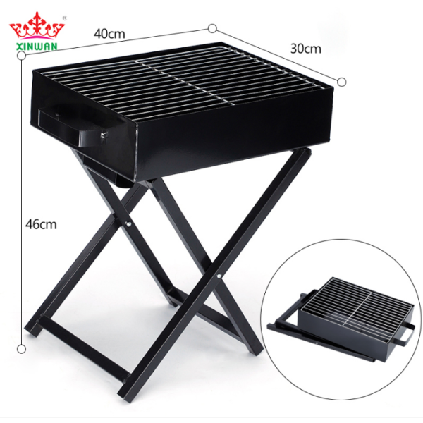 X-shaped bracket barbecue grill