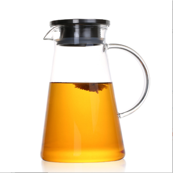 Glass heat-resistant cold water kettle large capacity thickened brewing teapot monochrome clear [no text packing